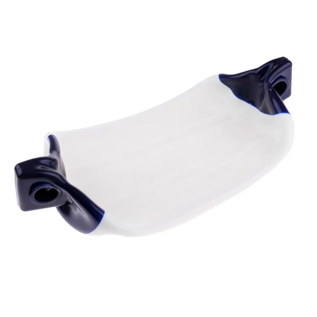 2 Pcs Corrosion Resistance Boat Fenders/Bumpers for Docking/Mooring, White&Blue