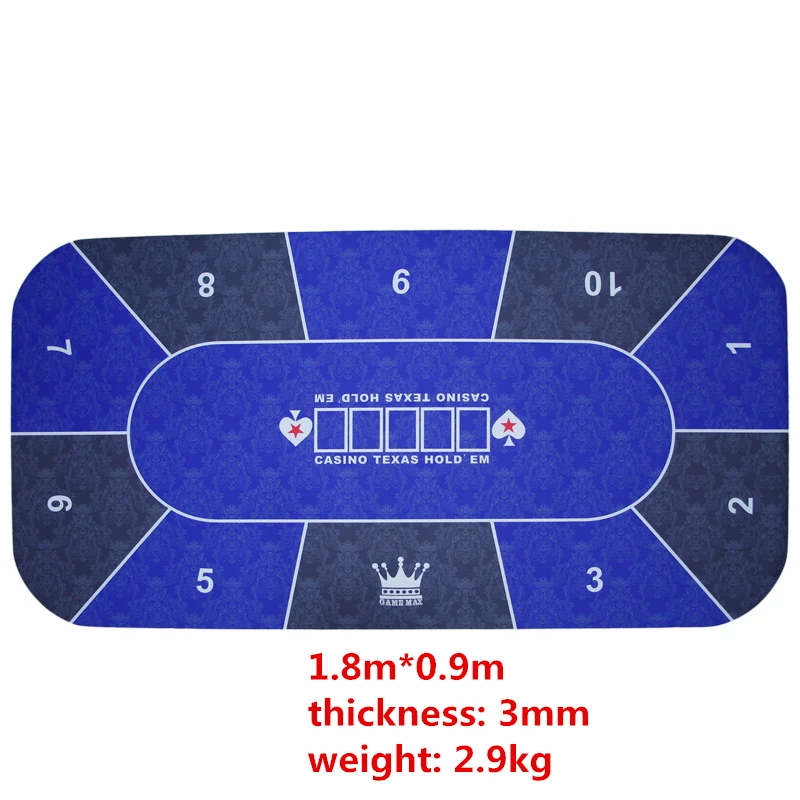 

1.8m Texas Hold'em Tablecloth Rubber Pad Chip Cloth Poker Board Game Printing Rubber Pad Casino Gaming Roulette Dice Betting Mat