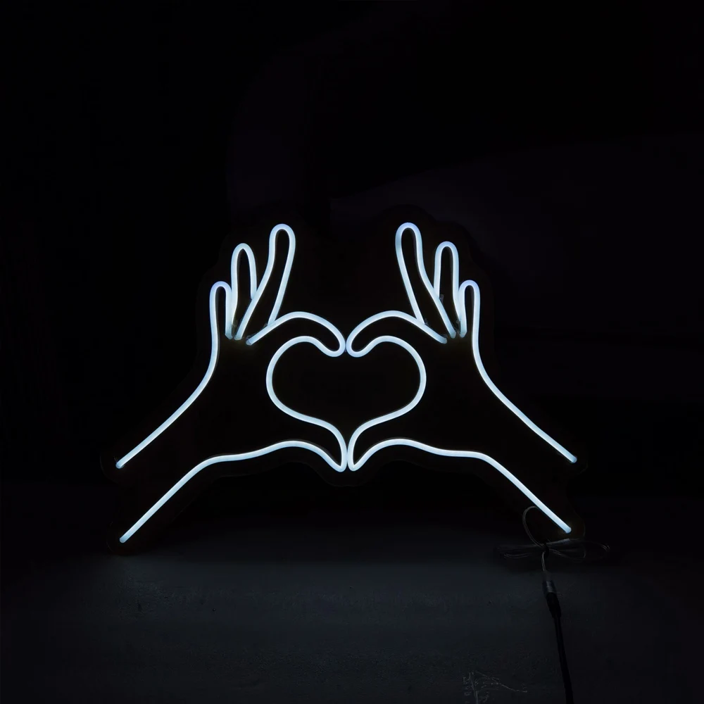 Winbo Heart Shape LED Night Light Acrylic Backboard Hanging Decorative Lamp for Room Wedding Party Wall Lighting