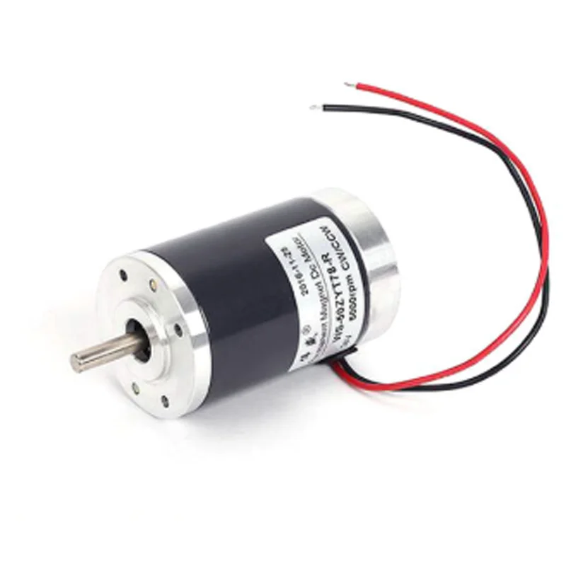 

Permanent magnet DC motor 12V/24V miniature DC speed regulating motor 50mm DC high speed silent motor 6mm shaft diameter