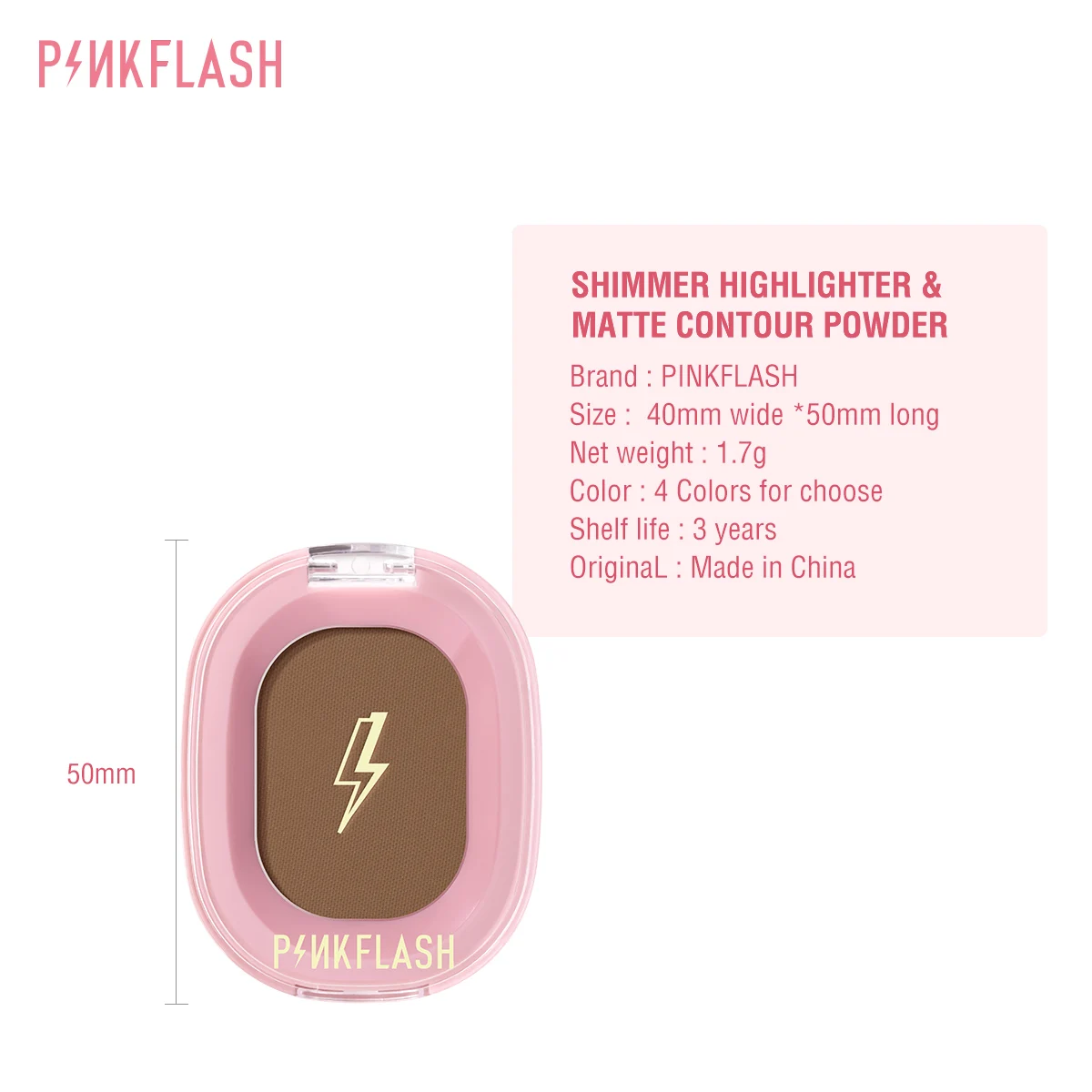 PINKFLASH Makeup Highlighter Matte Contour Powder Shimmer Highlighters Long Lasting Face Bronzer Beauty Highlight Palette