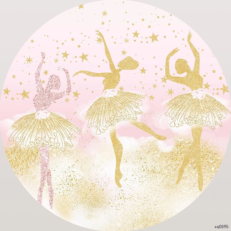 

Sensfun Ballet girl Happy Birthday Party Round Backdrop Twinkle Stars Photography Background