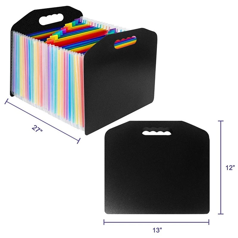 Large Capacity,24 Pockets Expanding File Folder A4 Expandable File Paper Organizer with Handle Accordion Document Case