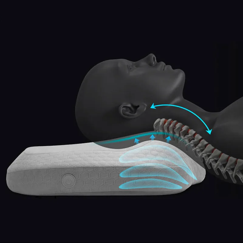 يوبين ليرافان AI الذكية الرقبة مدلك وسادة هوائية تدليك كهربائي النوم وسادة عنق الرحم الساخن ضغط تدليك العمل مع Mijia APP