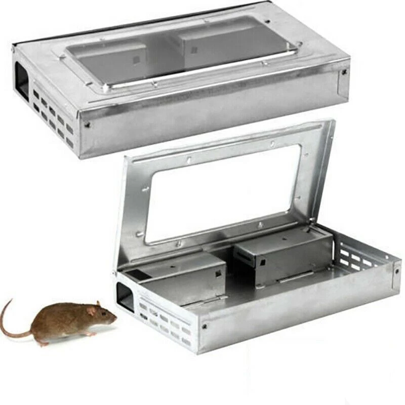Metal Multiple Catch Rodent Rat Bait Station, Trap Box