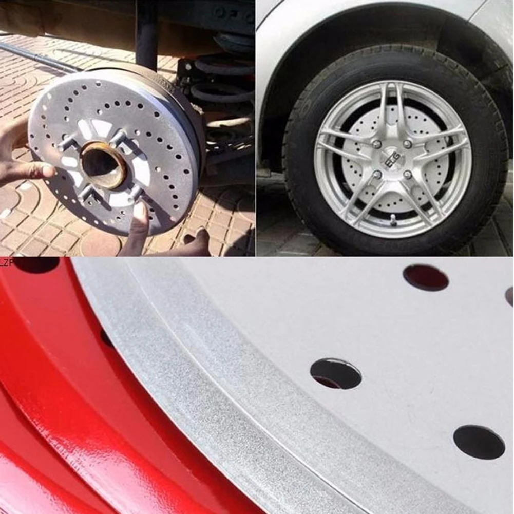 1 Pair Aluminum Alloy 26cm Drum Brake Decorative Disc Car Brake Cover For 14inch Drum Brake Automobile Modification Accessories