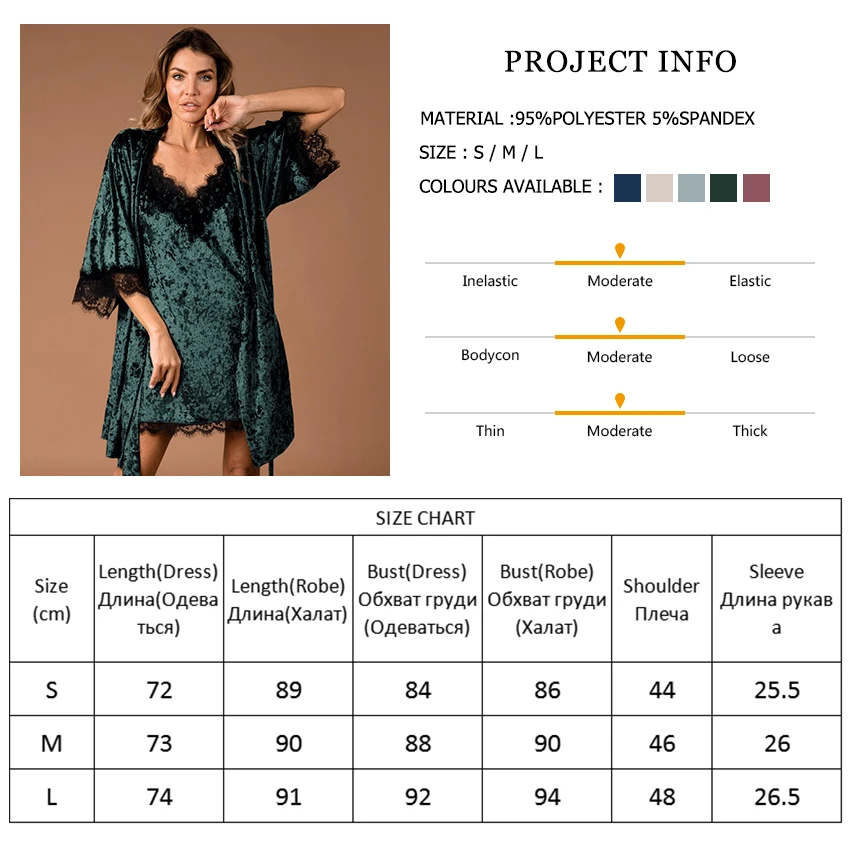 Hiloc Patchwork Lace Sleepwear Velour Robes Women Pajama Set  Nightdress Set Woman 2 Pieces Nightwear Splicing Velvet Nightgowns