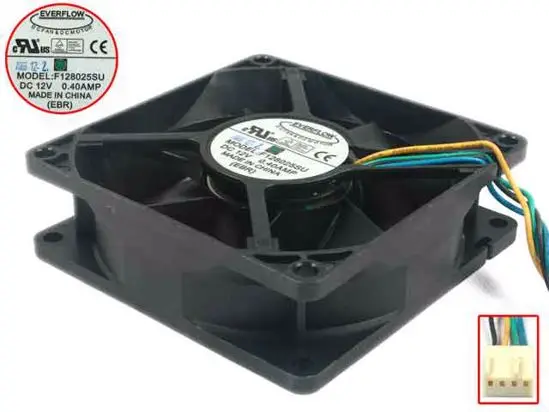 

Everflow F128025SU DC 12V 0.40A 80x80x25mm 4-Wire Server Cooling Fan