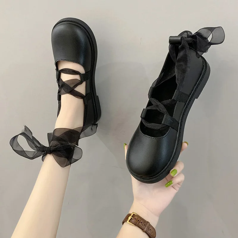 Schwarz Strap Kleine Leder Schuhe Japanischen frauen JK Schuhe 2021 Sommer Dünnen Flachen Mund Vielseitig Retro Britischen Stil Pumpen