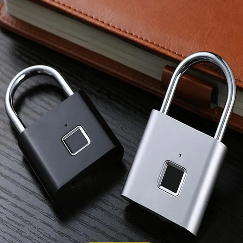

Fingerprint Keyless Door Lock USB Rechargeable Padlock 1/2Pcs Quick Unlock Zinc Alloy Metal Self Developing Chip