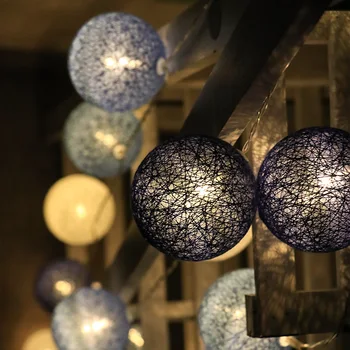 Guirnalda de luces LED navideñas, bola de algodón, decoración para fiesta, boda, habitación de niños, fiesta de cumpleaños, hogar, jardín, Loft, 10/20/40 LED