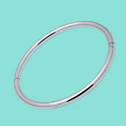 Women's 925 Sterling Silver Bangle Simple Smooth Bangle Solid Female Charm Jewelry Party Gift