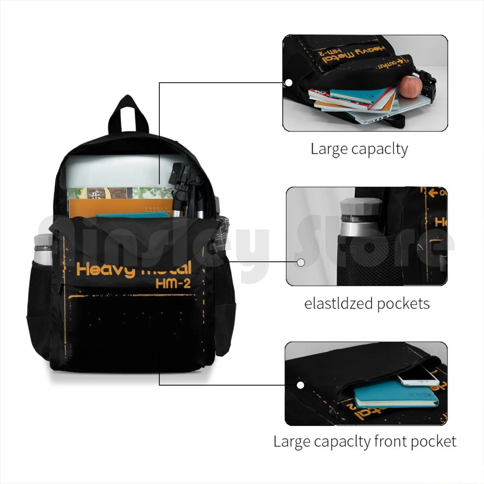 Chainsaw Guitar Pedal (-2 ) Outdoor Hiking Backpack Waterproof Camping Travel Chainsaw Guitar Pedal 2 Fashion New York Pattern