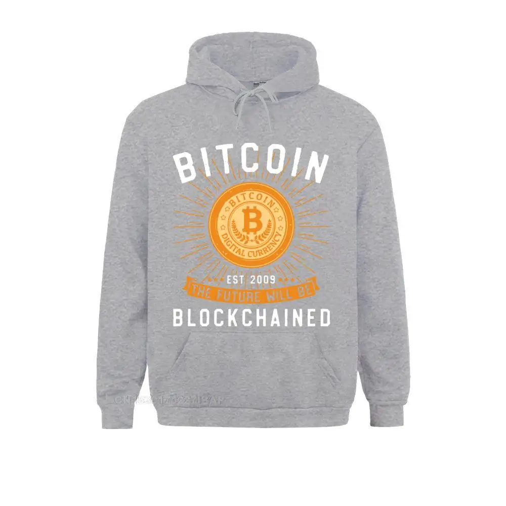 Men Normal Harajuku Hoodies Bitcoin The Future Will Be Blockchained Cotton Fashionable Mens Clothes