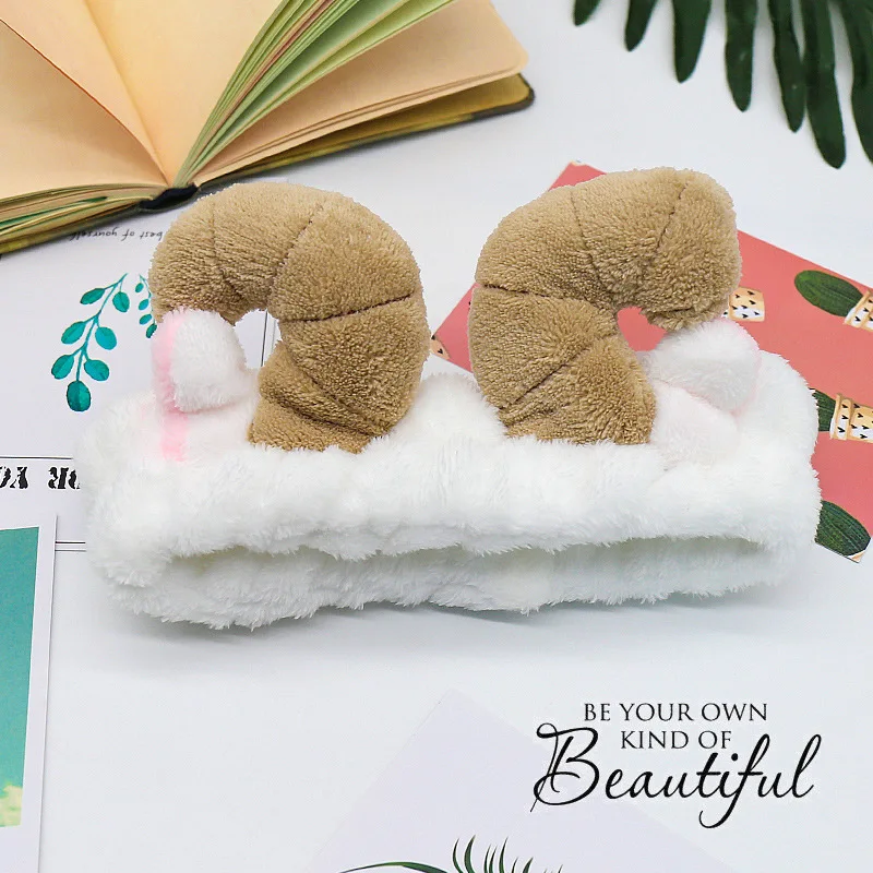 Frauen Gesicht Waschen Make-Up Weiche Korallen Fleece Elastische Stirnband Kopf Wrap Niedlichen Kaninchen Bogen Tier Ohren Haarband Mädchen Haar Zubehör – Detail 23