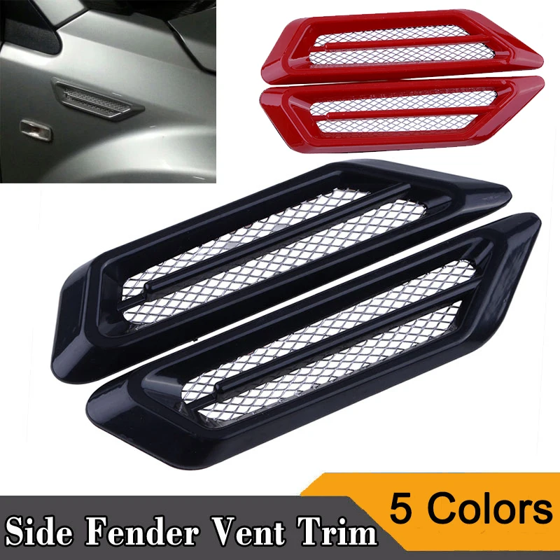 

Car Side Wing Cover Shark Gill Shape Fender Vent Air Flow Spoiler Decorative Racing Intake Grille Trim ABS Decoration Sticker