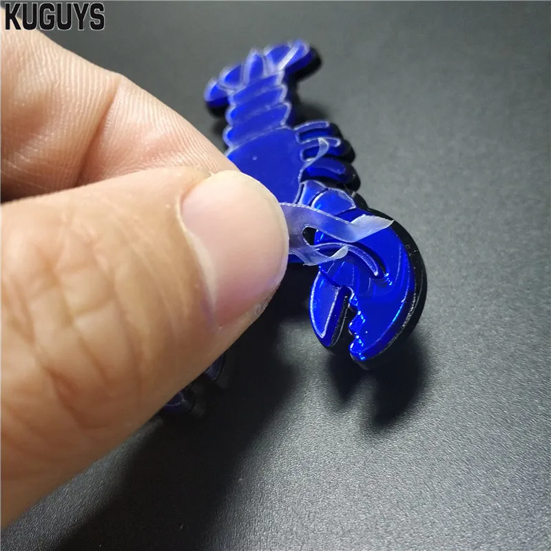 KUGUYS Blue Red Lobster Mirror Acrylic Brooch for Women Jewelry Novelty Accessories