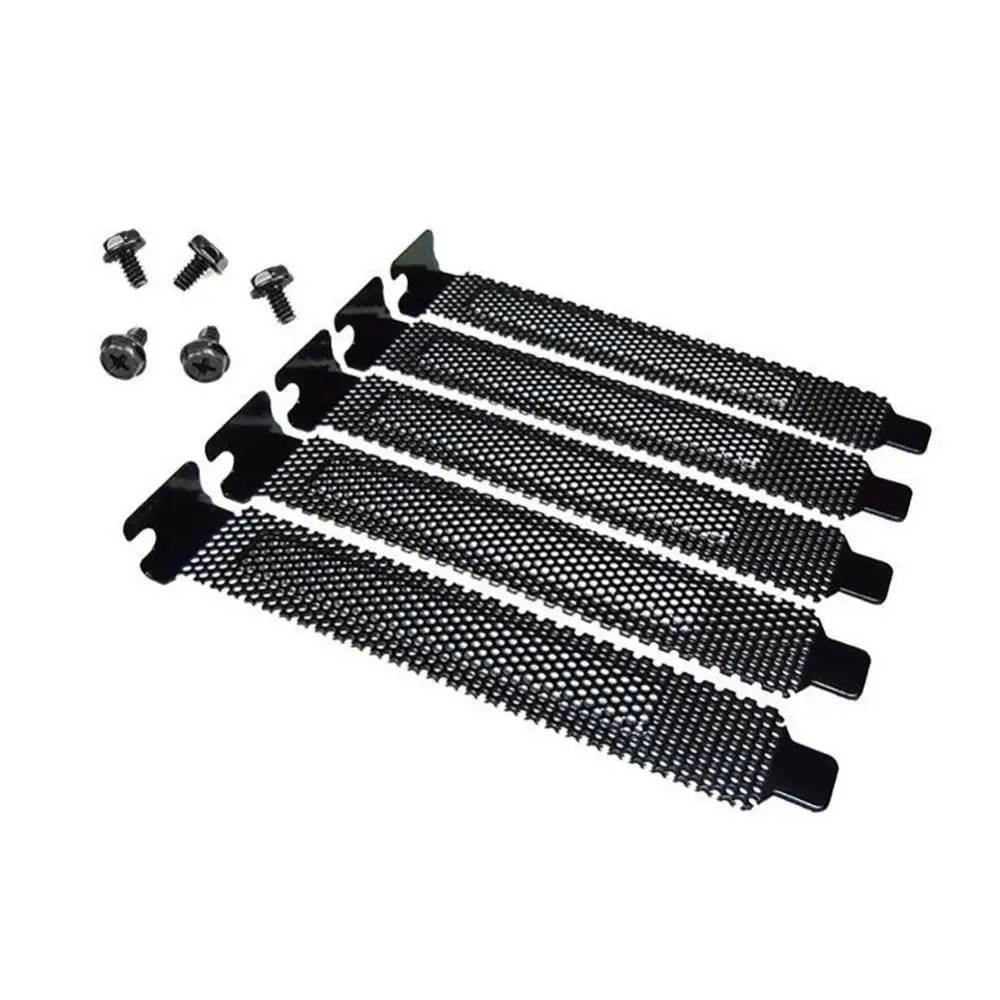 New 5Pcs/lot  PCI Slot Cover/PCI Slot Cover Dust Filter Blanking Plate Metal Heat Dissipation Computer With Screws Dropshipping