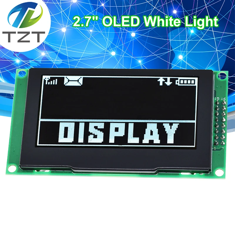 

TZT 2.7 Inch OLED Display Module Resolution 128*64P SSD1322 16Pin SPI PM Material SPI 16 Levels Of Gray For Arduino