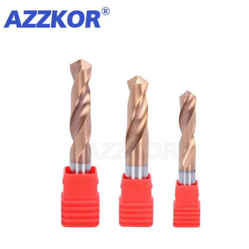 Hartmetall Legierung 3D Bohrer Wolfram Stahl Super Fest Edelstahl Twist Bit Gerade Griff Solide Intervall Bronze Für CNC – Detail 1