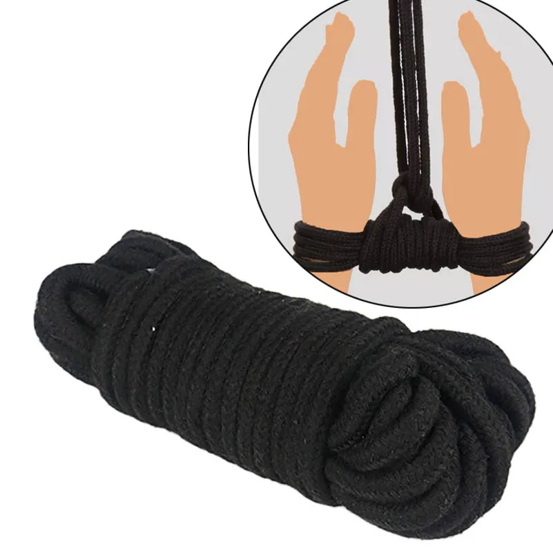 Black Fetish Japanese Soft Tied Bondage Cotton Rope Restraint Handcuff Comfortable Sex products for couple Game BDSM Roleplay 5M