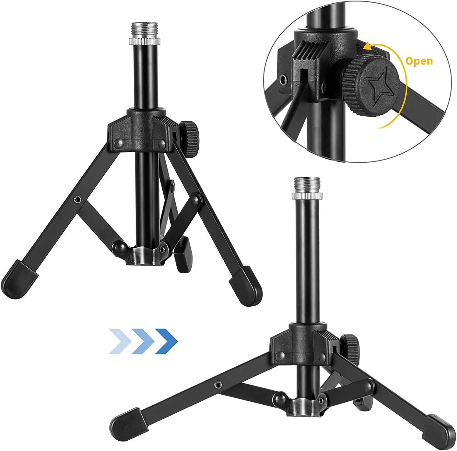 Portable  Foldable Tripod Desktop Mini  Microphone Stand Holder  5/8