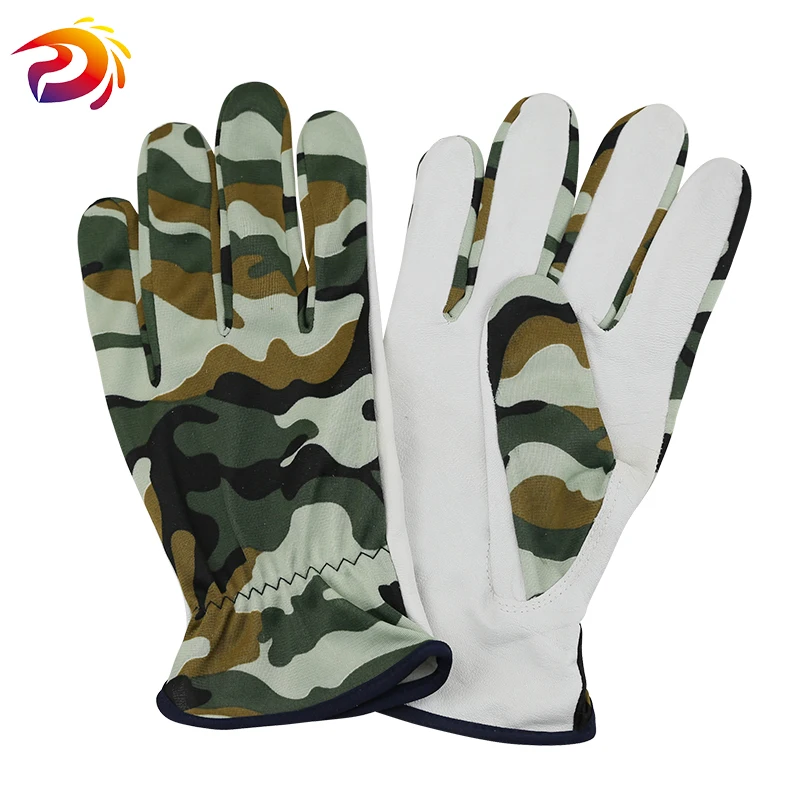 

Mechanic Work Gloves Breathable Camo hunting Gloves Leather Palm