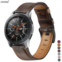 Correa de cuero genuino para samsung Galaxy watch 3, pulsera de 45mm/46mm/Gear S3 frontier de 22mm, Huawei watch gt-2-2e-pro de 46mm