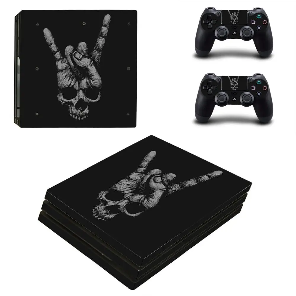 Czaszka PS4 Pro naklejka s naklejka na konsolę Sony PlayStation 4 i kontrolery PS4 Pro naklejka Vinyl
