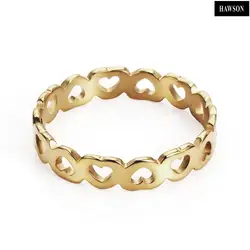 HAWSON Fashion Gold Necktie Ring for Men Metal Jewelry