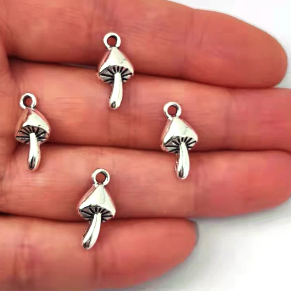 5pcs Simple Cute Mushroom Charm pendant for DIY women man Accessories