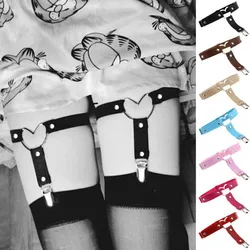 DIEZI Punk Goth PU Leather Elastic Garter Belt Leg Thigh Ring Suspender Stockings Belt Leg Chain Harness Heart Body Jewelry