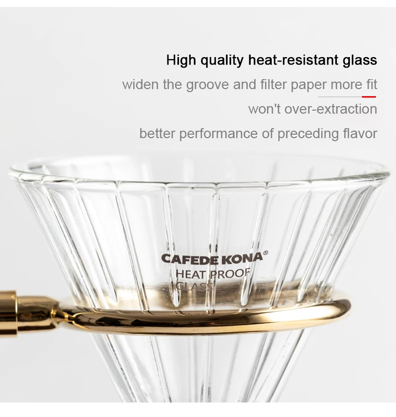 CAFEDE KONA Wood Coffee Filter Holder Pour Over Dripper Stand Coffee Bracket Barista Tool Cafe Bar