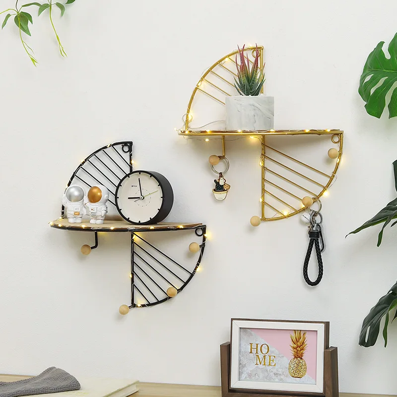 Nordic Eisen Unregelmäßigen Sektor Grid Wand Hängen Lagerung Display Wand Dekoration Badezimmer