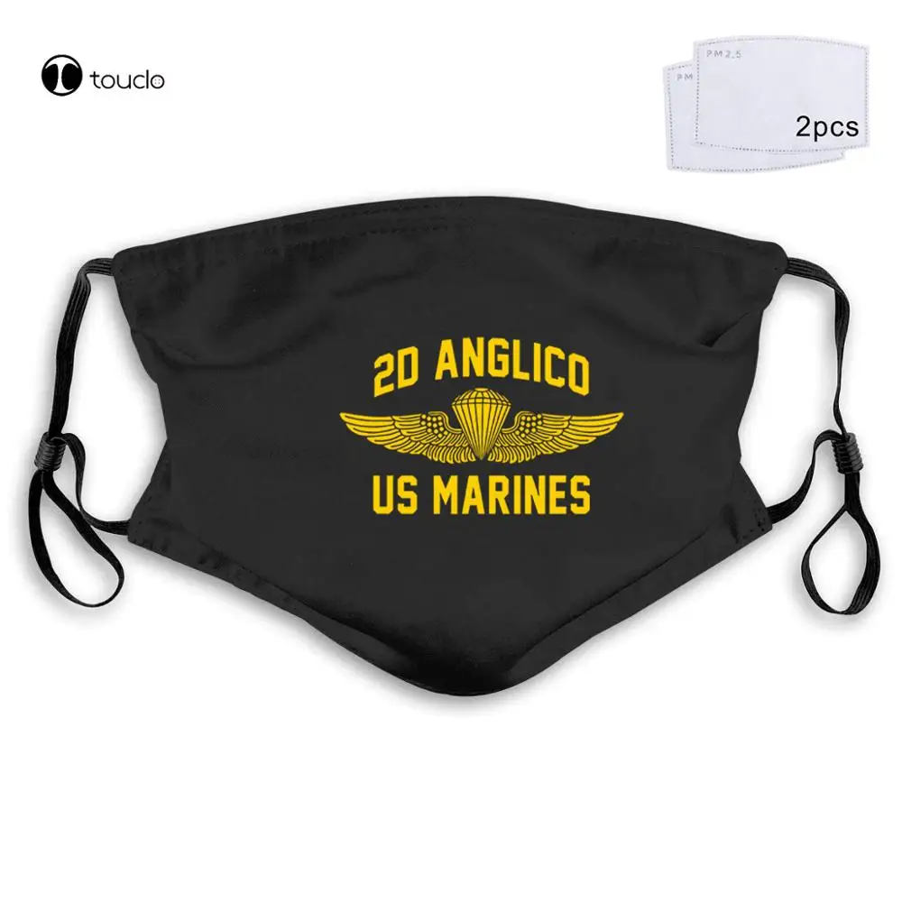 Nuovo marchio USMC 2nd ANGLICO 2D Air Naval Gunfire interactionation Company Marine Corps Face Mask Filter Pocket Cloth riutilizzabile lavabile