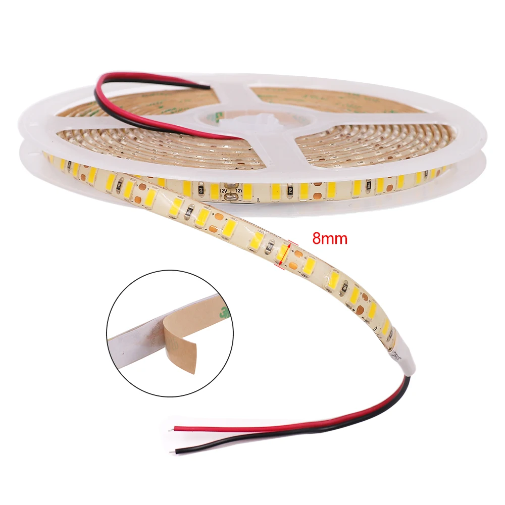 

Гибкая светодиодная лента, 5 м, 12 В, 5630, 8 мм, 120 светодиодов/м, 600 пикселей, 5730 пикселей