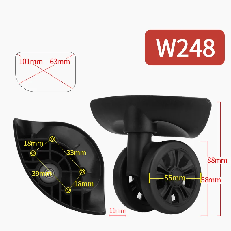 

Luggage wheels pull rod box rolling universal wheel luggage accessorie 360 spinner pull wheel 1 pair of Luggage Suitcase casters