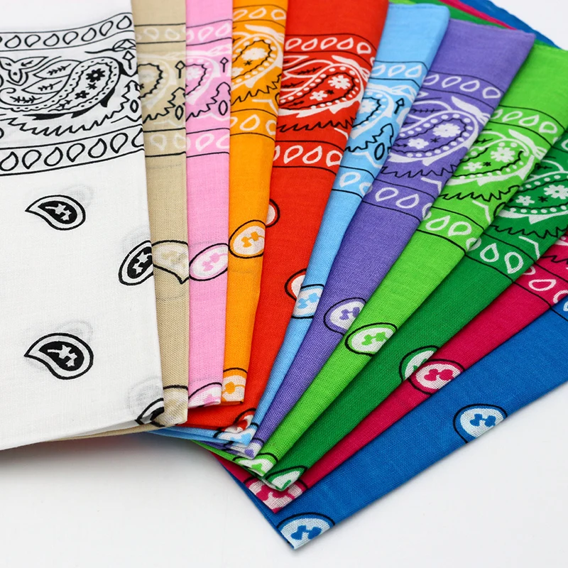 Hip Hop Cotton Basic Paisley Printed Bandana Men/Women/Dog Various Color Square Scarf Outdoor Sports Cycling Mask Headband