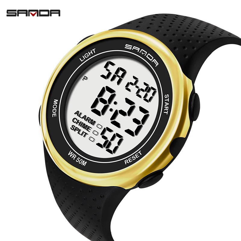 Fashion Sanda 375 Men\'s Watches Led Digital Clock Luxury Electronic Watch Diving Swimming Sport Wristwatches Relogio Masculino