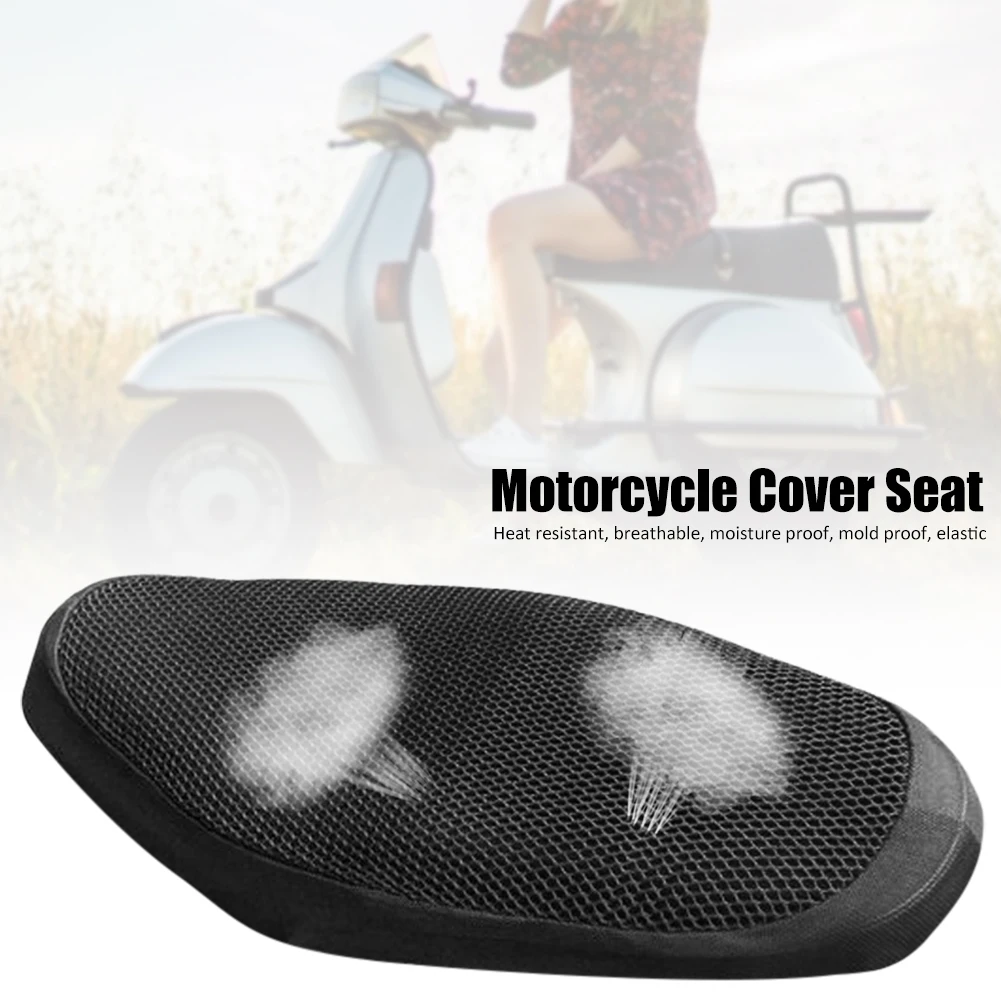 

New Motorcycle Scooter Seat Covers Anti-Slip Breathable Summer Cool 3D Mesh Motorcycle Moped Motorbike Scooter Seat Cushion Cute