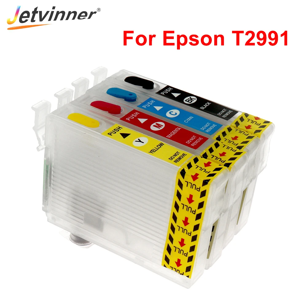 

Jetvinner 4-color T2991 Refillable Ink Cartridge With ARC Chip For Epson XP342 XP345 XP442 XP445 XP-445 XP-345 XP-342 Printer