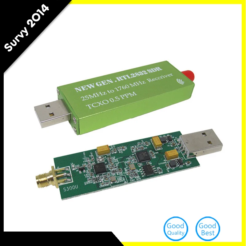 

RTL-SDR USB Adapter RTL2832U + R820T2 + 1Ppm TCXO TV Tuner Stick Receiver Oscillator diy electronics