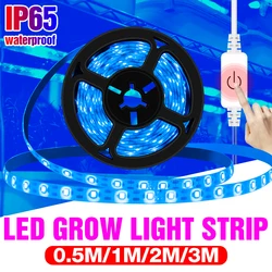 Full Spectrum LED Grow Light Strip, Lâmpadas UV para Plantas, Lâmpada Phyto Impermeável, Fita Azul para Estufa Crescer Tenda, Hidropônico, 5V