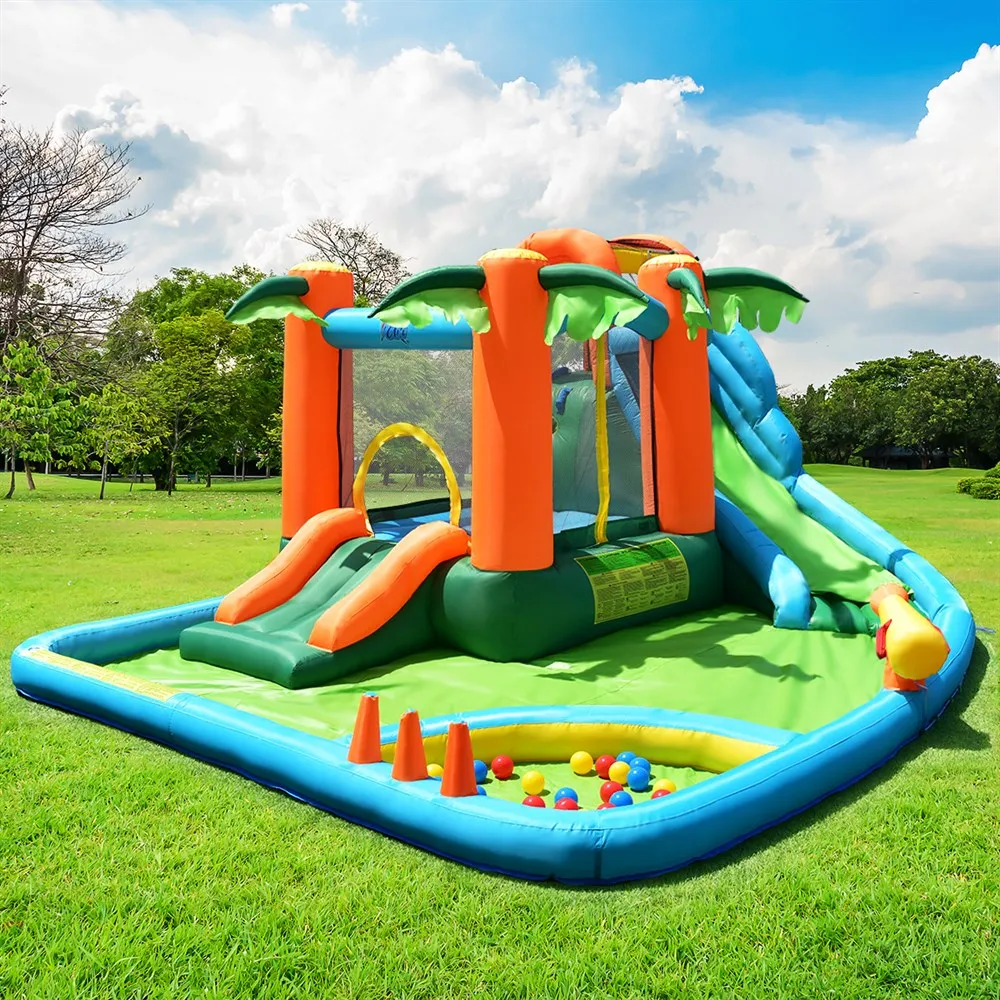 Inflatable Bounce House Jump Bouncer Kids Water Park Splash Play Center w/Blower