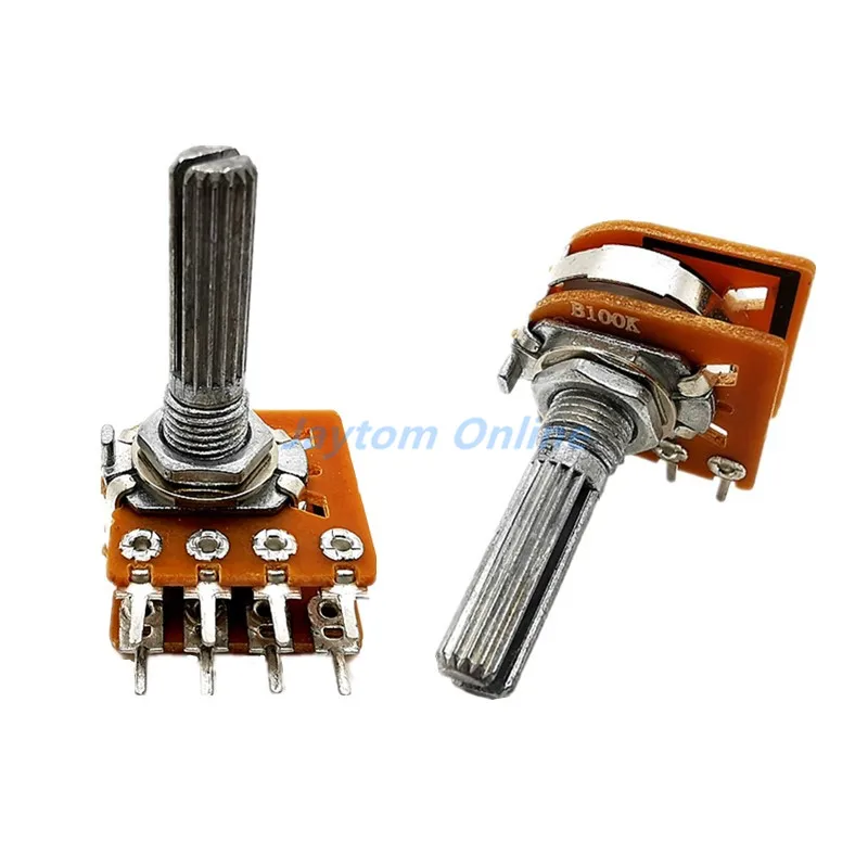 1PC WH-148 Audio Volume Potentiometer Switch Dual 8-pin With Center Tap B50K B100K 25mm