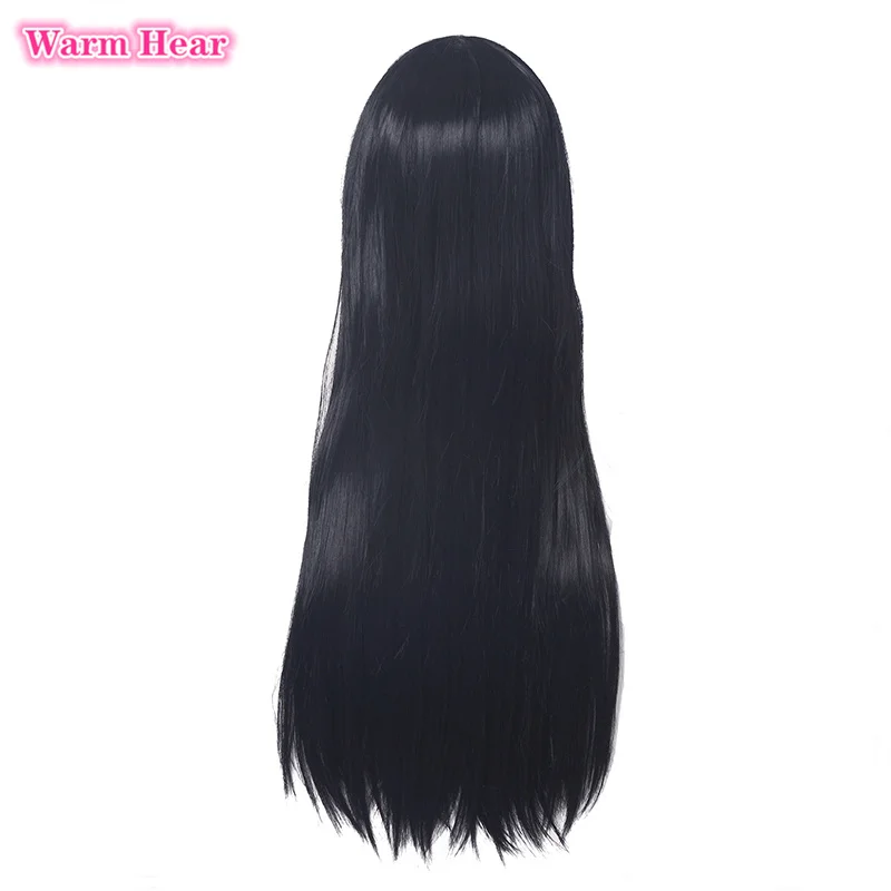 Asagiri Aya Wig Cosplay Hitam Panjang Anime Mahou Shoujo Situs Wig Rambut Sintetis Tahan Panas + Topi Wig