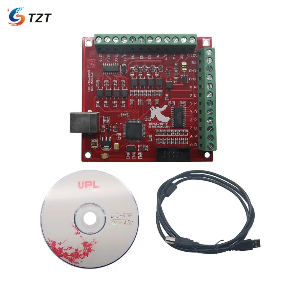 

TZT CNC USB MACH3 100Khz Breakout Board 4 Axis Interface Driver Motion Controller