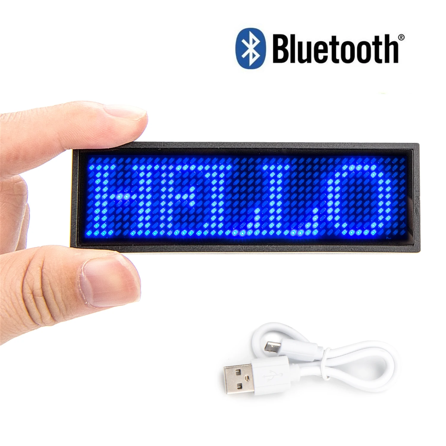 Bluetooth12 * 48 Pixel LED Name Abzeichen Display Magnet und Pin mit USB Programmierung Scrollen Tag Kompatibel Wiederaufladbare Rot/blau