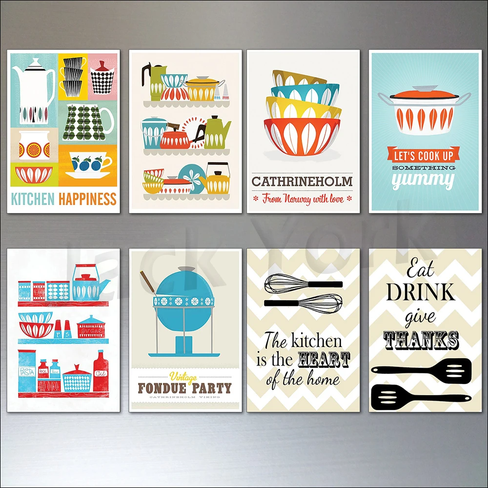 Retro kitchenware style design, retro poster printing, kitchen decoration