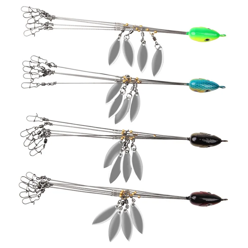 8pcs 15g 5 Arms Alabama rig Umbrella Fishing bait wtih spoon metal lure fishing rigs for trout bass fishing